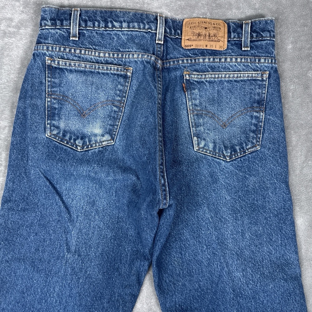 Vintage Levis Jeans Mens 35x30 (Fits 33x29) 505 Orange Tab 90s Made in USA - Picture 12 of 16